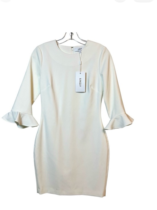 Likely Dresses & Skirts - LIKELY White Bell Sleeve Sheath Dress NWT Size 4 Elegant Cocktail Bridal